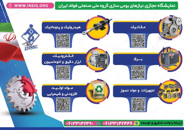 برگزاری نمایشگاه مجازی نیازهای فناورانه و بومی سازی توسط گروه ملی صنعتی فولاد ایران